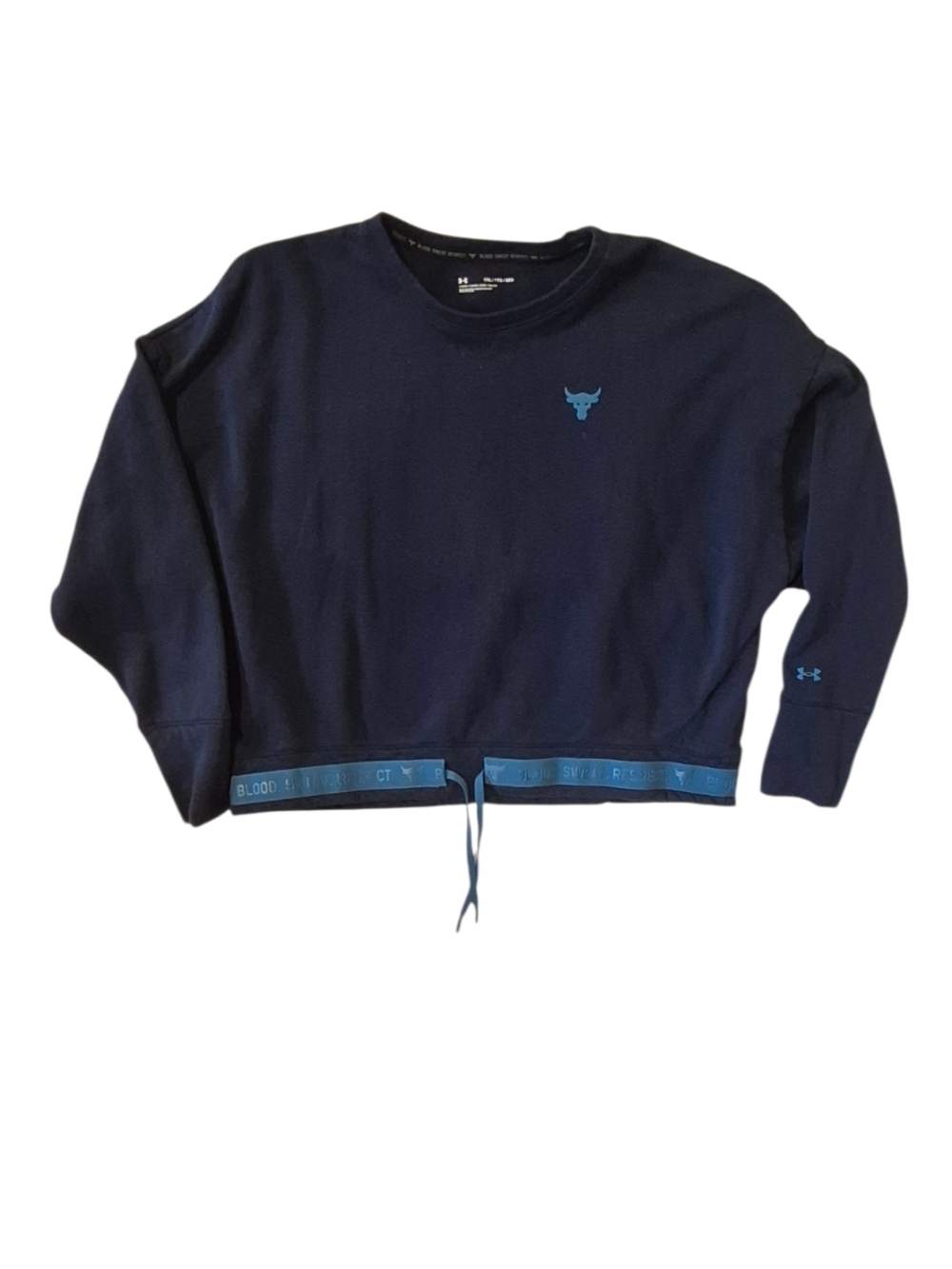 Under Armour, Project Rock  Blue Cropped Sweatshirt, Sz XXL